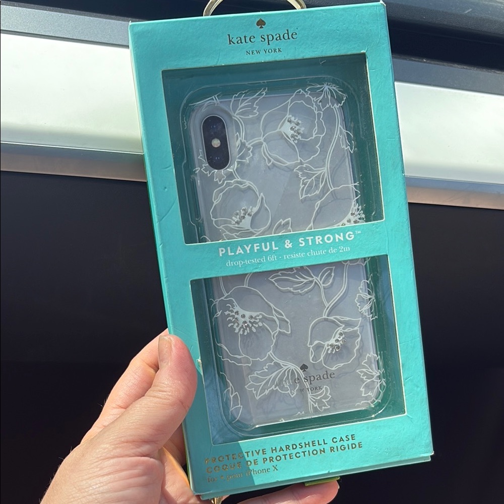 Kate Spade Dreamy Floral White with Gems Case for Apple iPhone X- Clear